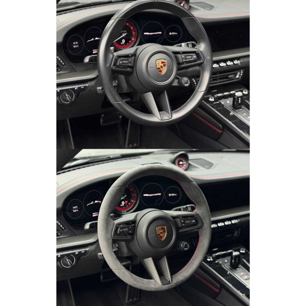 Porsche alcantara stuur met rode stiksels