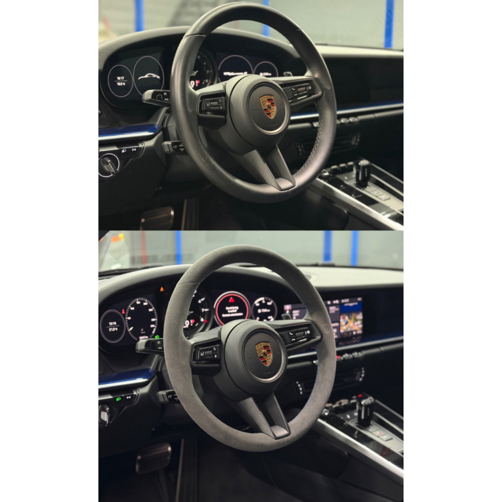 Porsche stuur bekleden materiaalkeuzes